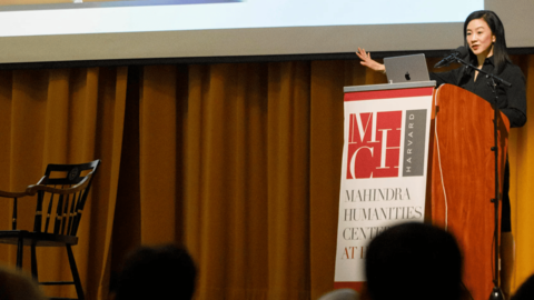 Hahrie Han, on stage presenting during her Tanner Lectures