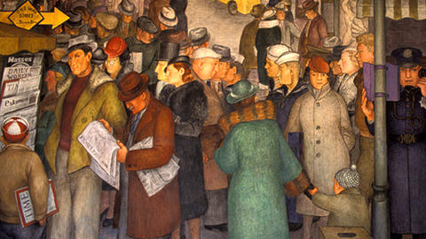 Crowd of people in a painting