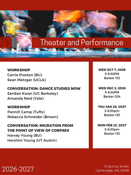 Theater and Performance seminar schedule