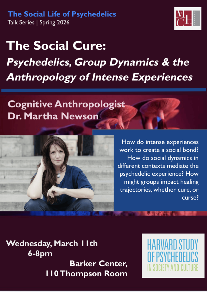 Poster for 3/11 Social Life of Psychedelics event