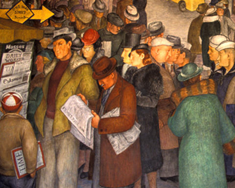 Crowd of people in a painting